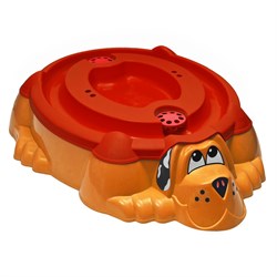 Песочница-бассейн PalPlay 432 Собачка с крышкой красный с оранжевой крышкой - фото 691409