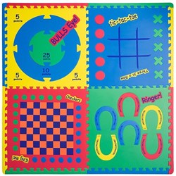 Коврик-пазл Funkids 24" с рисунками "Игровой Центр 4 в 1", 4 плиты, 60х60х1,5 см - фото 694640