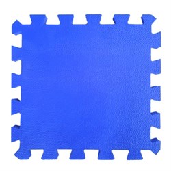 Коврик-пазл BABYPUZZ (4 плиты 50x50x1см, 1кв.м./уп), текстура "кожа", синий - фото 695683