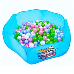 Шарики для сухого бассейна «Перламутровые», диаметр 7,5 см, набор 100 штук, цвет розовый, голубой, белый, зелёный - фото 741177