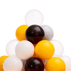 Набор шаров 150 шт, цвета: жёлтый, серый, белый, чёрный, прозрачный - фото 741183