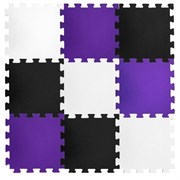 Коврик-пазл BABYPUZZ (24 плиты 50x50x1см, 6кв.м./уп) "Черно-белый с фиолетовым"