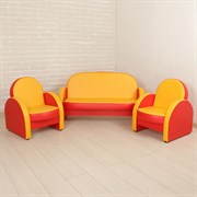 Комплект мягкой мебели "Агата", красно-жёлтый