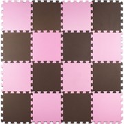 Коврик-пазл Экополимеры (16 плит 25x25x0,9см, 1кв.м./уп) "Розово-коричневый"