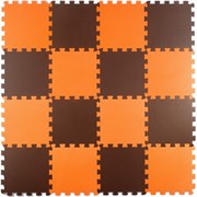 Коврик-пазл Экополимеры (16 плит 25x25x0,9см, 1кв.м./уп) "Оранжево-коричневый"