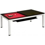 Комплект 2 в 1 «Evolution High Tech» — бильярдный обеденный стол для пула 7 ф + 2 скамьи (венге, столешница, аксессуары + сукно)Wk