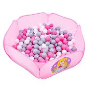 Шарики для сухого бассейна с рисунком, диаметр 7,5 см, набор 30 штук, цвет розовый, белый, серый