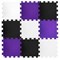 Коврик-пазл BABYPUZZ (24 плиты 50x50x1см, 6кв.м./уп) "Черно-белый с фиолетовым" - фото 488462