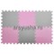 Коврик-пазл Экополимеры (6 плит 33x33x0,9см, ~0,65кв.м./уп) "Серо-розовый" - фото 697060