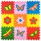 Коврик-пазл Экополимеры (9 плит 33x33x0,9см, ~1кв.м./уп) "Бабочки" - фото 721044