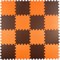 Коврик-пазл Экополимеры (16 плит 25x25x0,9см, 1кв.м./уп) "Оранжево-коричневый" - фото 727744