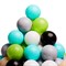 Набор шаров 150 шт, цвета: бирюзовый, серый, белый, чёрный, салатовый, бежевый, диаметр 7,5 см - фото 741181